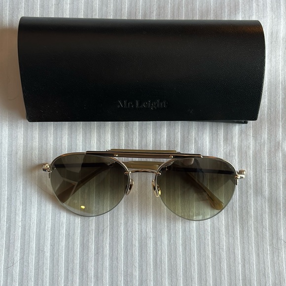 Mr. Leight Rodeo SL Titanium Gold Aviator Sunglasses - Picture 2 of 5